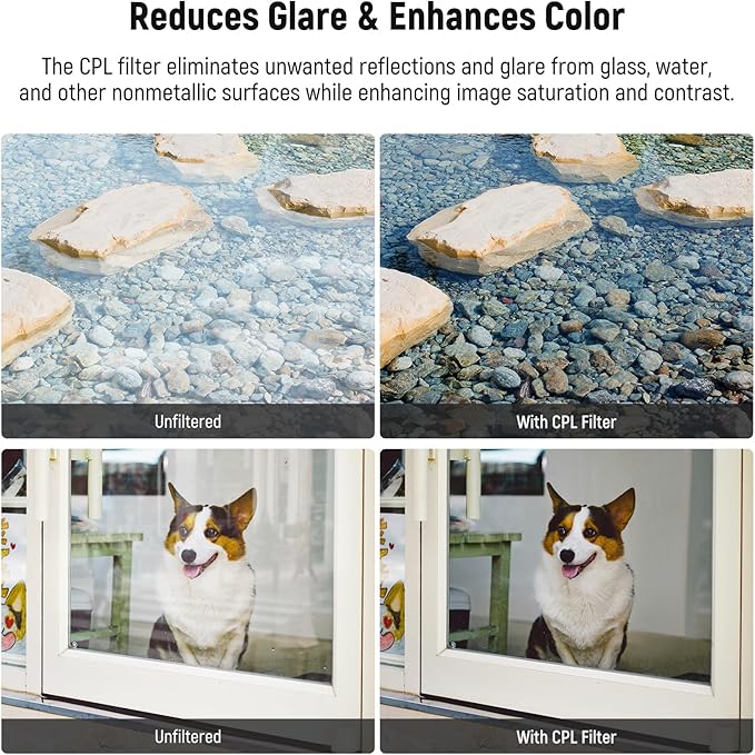NEEWER 67mm Clip On CPL Filter for Phone, Circular Polarizing Polarizer Camera Lens Photography Accessories Kit Compatible with Android Samsung Galaxy S25 Ultra Google Pixel Huawei Xiaomi, FL-B19