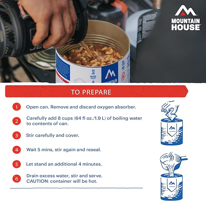 Mountain House Chili Mac with Beef & Freeze-Dried Food for Camping, 10 Servings, 30-Year Shelf-Life