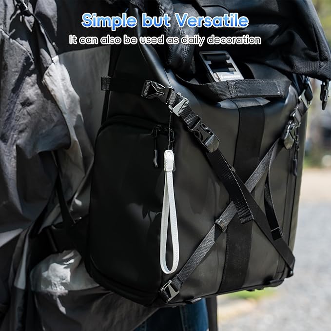2 Pack (Black & White) 9.25'' Durable PU Short Lightweight Camera Hand Wrist Strap Wristlet Lanyard Phone Keychain String Badge Straps for Osmo Pocket 3 Gopro USB Flash Drive Keys Wallet Charm Decor