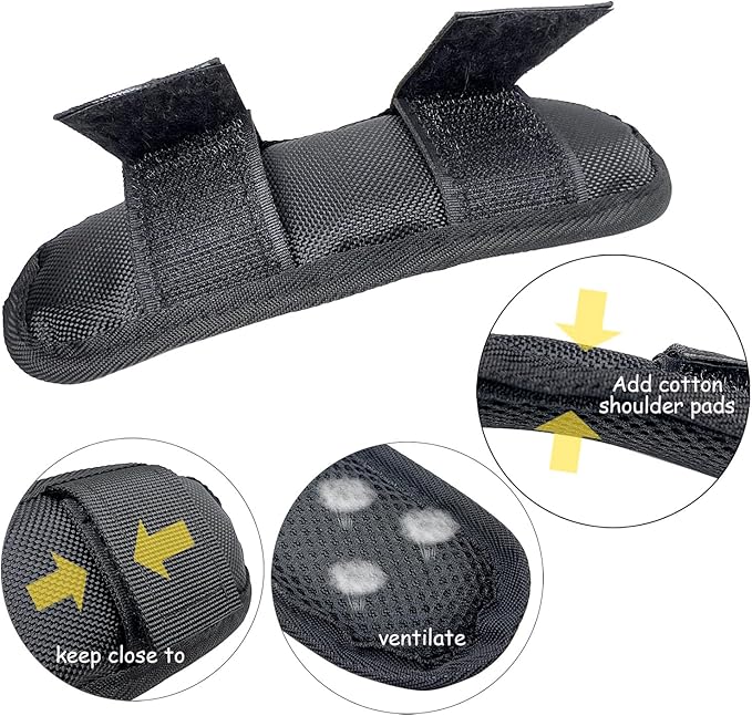 Removable Shoulder Strap Pad, Backpack Strap Pads, Guitar Strap Pad, Shoulder Pad for Bag Strap Pad, Shoulder Strap Padding, Black Removable Luggage Bags Shoulder Strap Pads
