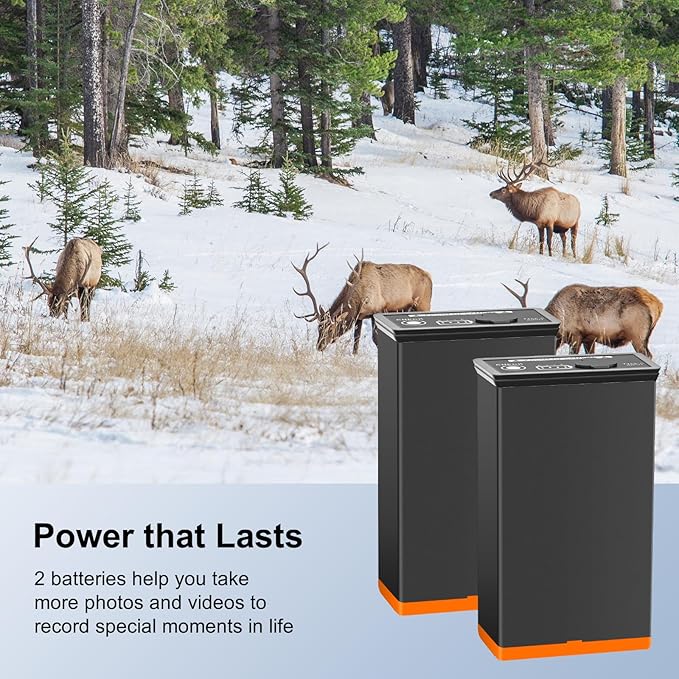 2-Pack Rechargeable Battery Pack with USB-C Charger Cable for Edge Series Cellular Trail Camera, Compatible with Moultrie Edge Cellular Trail Cameras Edge 3, Edge, Edge Pro, Edge 2, Edge 2 Pro