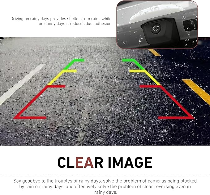 Car Rear View Backup Camera Cover, Soft Silicone Anti-Rain Car Backup Camera Rain Shield, Waterproof Auto Back Up Cameras Rain Cover with Wider Design, Universal for Most Cars(White)