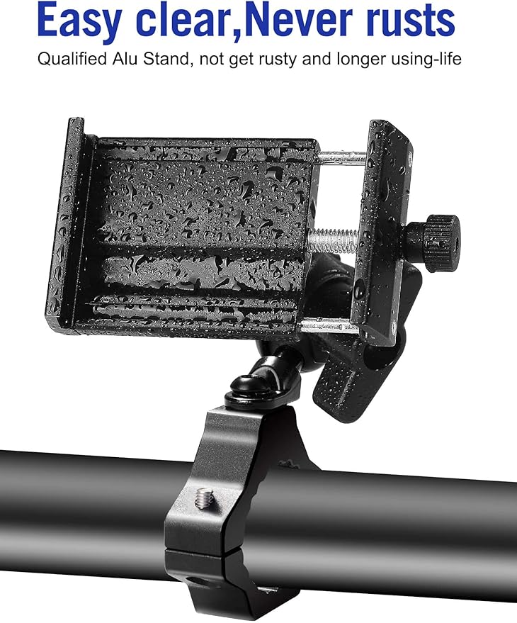 UTV Phone Holder, SXS Phone Holder Mount on 1.75"-2" Roll Cage Bar, Fits 4.7"-7.8" Smart Devices. Stable and Strong Design for UTV ATV and SXS. Free View of Portrait and Landscape