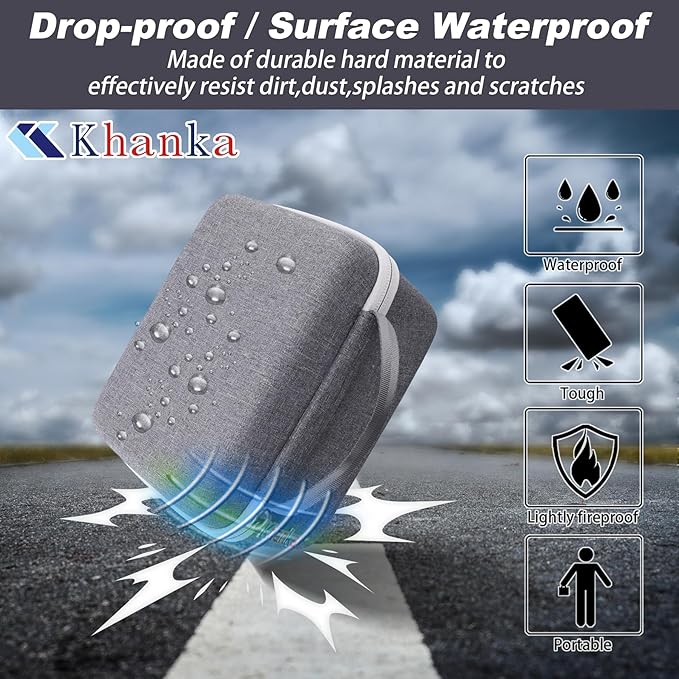 khanka Hard Carrying Case for Polaroid Now 3rd Gen I-Type,Now+ 3rd,Now 2nd,Now+ 2nd Gen,Flip,Originals Now I-Type,Originals Now+,I-2,OneStep+,OneStep 2 Instant Film Camera(Grey Case)