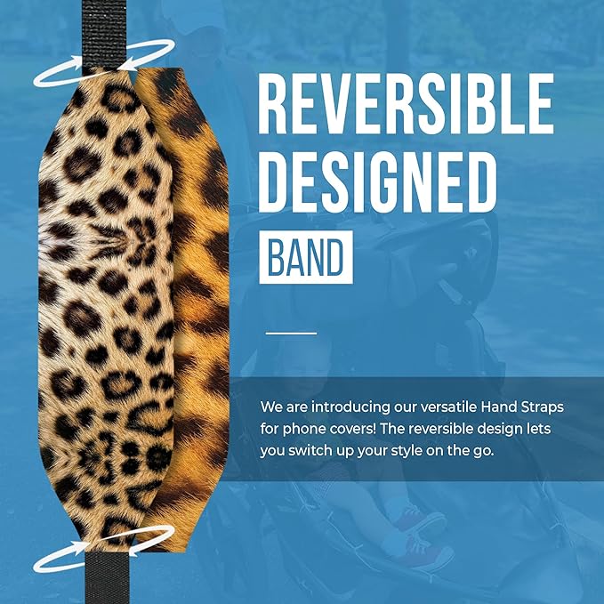 Switchbands Phone Grip Strap - Reversible Finger Holder for Phone Back, Customizable Anti-Slip Design, Wireless Charging Compatible Detachable Holder for iPhone - Cheetah Chick