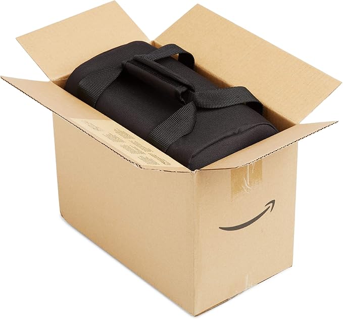 Amazon Basics Large DSLR Gadget Bag for Camera Storage with Shoulder Strap, Black with Grey Interior