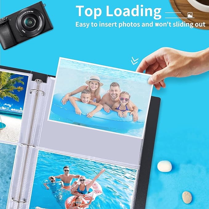 Fabmaker 30 Pack Photo Sleeves for 3 Ring Binder - (5x7, for 120 Photos), Archival Photo Page Protectors 5x7, Clear Plastic Photo Album Refill Pages Photo Pockets, Postcard Sleeves, Acid-Free