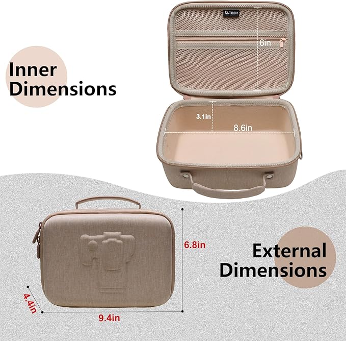 Camera Case Compatible with Canon EOS Rebel T7/R50/R6 Mark II/R100/R50 V/T6/R8/R10/R5 Mark II/RP/R7/5D Mark IV/SL3/R5/T100 DSLR SLR Camera, Len and Tripod with 4 Dividers and Shoulder Strap, Beige