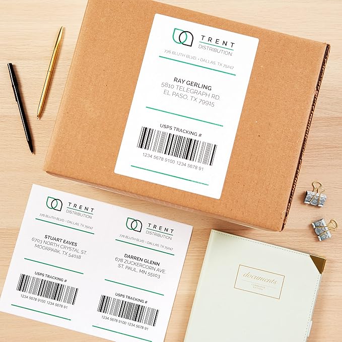 Avery Half-Sheet Printable Shipping Labels, 5.5" x 8.5" Customizable Stickers, White, 20 Blank Mailing Labels, Great for Mailing, Shipping, Organizing, and More (18126)