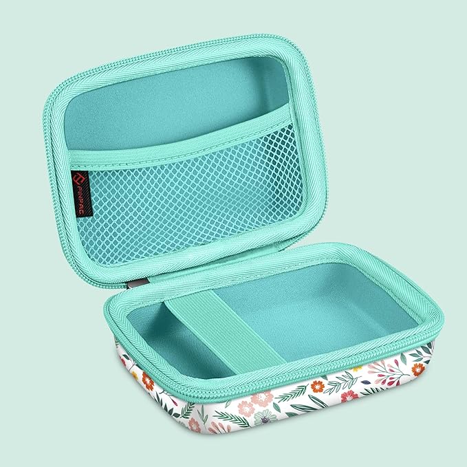 FINTIE Kids Camera Case Compatible with Goopow/Seckton/Dylanto/Mgaolo/Masterbee/CIMELR/Desuccus Kids Digital Camera Toys, Children Carrying Bag, Birthday Festival Gift, Spring Bloom