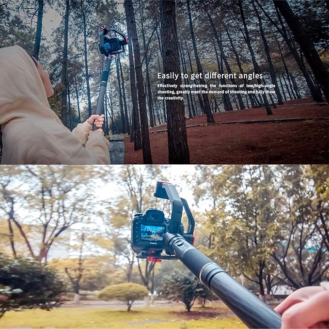 FeiyuTech Carbon Fiber Extension Bar 11 inches, Lightweight with 1/4" Hole/Screw for Smartphone/Camera Handhold Gimbal Stabilizer, Action Camera and Tripod.
