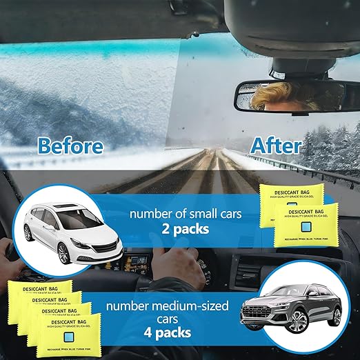 15 Pack 200 g Rechargeable Desiccant Packs Silica Gel Desiccant Moisture Absorbing Bag for Storage Reusable Car Dehumidifier Bag Bin Indicating Silica Gel Packet for Home (6 x 3.5 Inches)