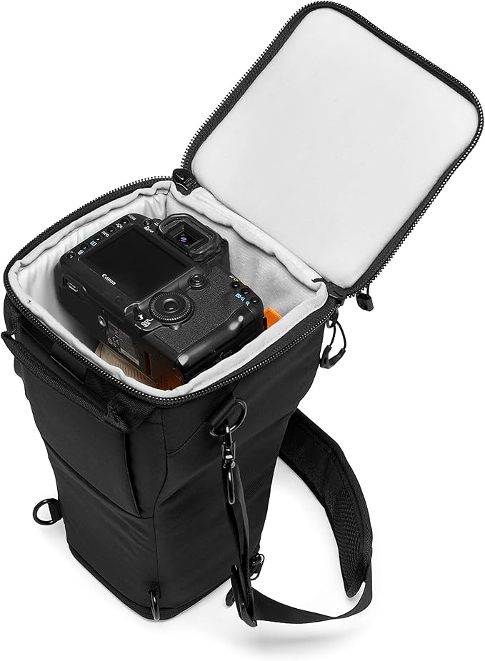 Lowepro ProTactic TLZ 75 AW DSLR toploader - Expand to Hold up to 24-70mm f/2.8 and Lens Hood with Portrait Grip - Camera Gear to Personal belongings - for DSLR Like Canon 5D, Black - LP37279-PWW