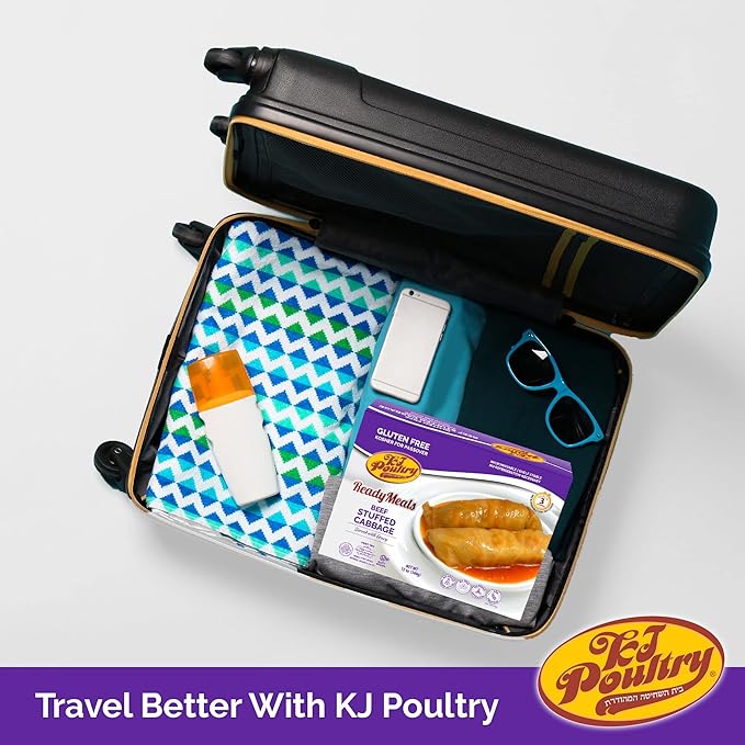 KJ Poultry Kosher Ready Meals - Chicken, Beef and Salmon Fish (14 Pack Variety) Prepared Entree Fully Cooked, Shelf Stable Microwave Dinner Travel, Military, Camping, Emergency Survival