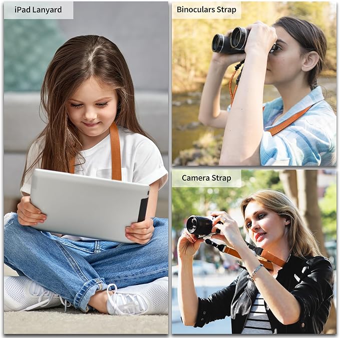Adjustable Shoulder Strap, Nylon Camera Strap, Comfortable Neck Strap for iPad, Cellphone Tablet, Camera, Laptop, Binocular, Luggage Bag (Brown Universal Lanyard)