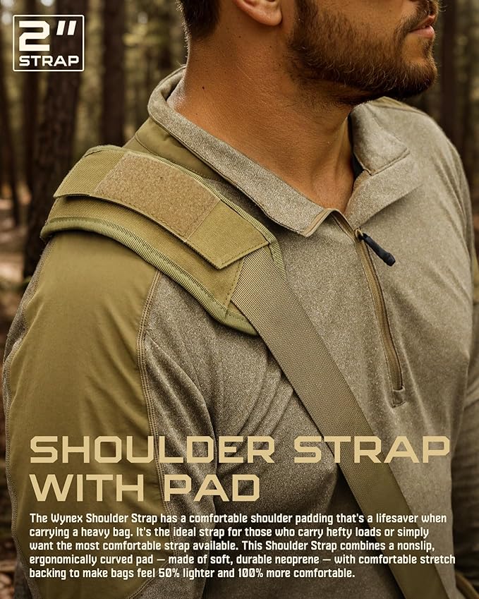 WYNEX Shoulder Strap Pad for Tactical Pouch, Universal Bag Strap with Detachable Thick Pad Single Shoulder Straps Replacement