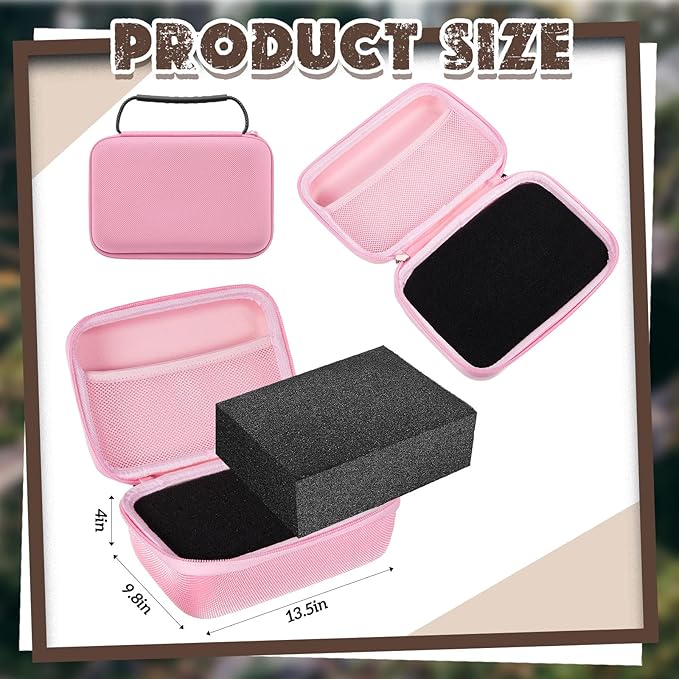 Relaxweex EVA Hard Case with Customizable Foam 13.5 x 9.8 x 5.5 Inch Protective EVA Carrying Case Shockproof Outdoor for Camera, Digital Products, Electronic Instruments with Knife, Pink
