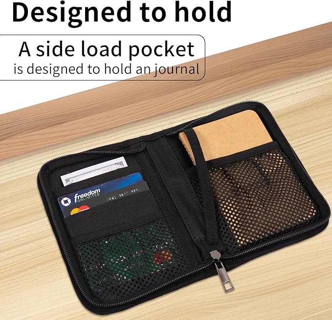 Field Notes Notebooks Cover for 3.5 X 5.5 Inch, Waxed Canvas Field Journal Covers With Notes Wallet, Water Resistant Journal Notebook Planner,Velcro Design and D-Ring Keychain