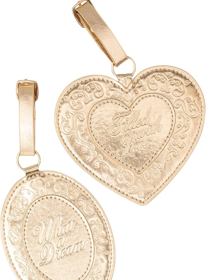 ban.do Getaway Suitcase Tag Set of 2 for Travel, Novelty Shaped Durable Vegan Leather Luggage Identifier (Lockets)