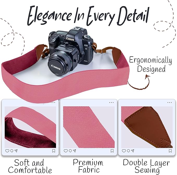 Art Tribute Camera Strap for All DSLR and Mirrorless Cameras. Add Your Name Or Initials Make It a Personalized Gift