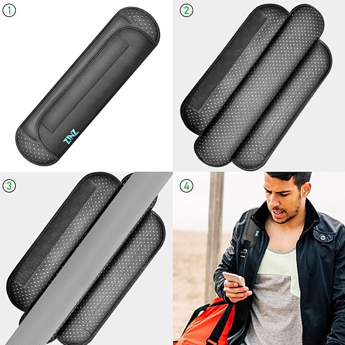 ZINZ Universal Shoulder Pad with Ultra Thick Cushion for Bag Luggage Bag Crossbody, Plus Long & Anti-Slip & Breathable,Drak Grey
