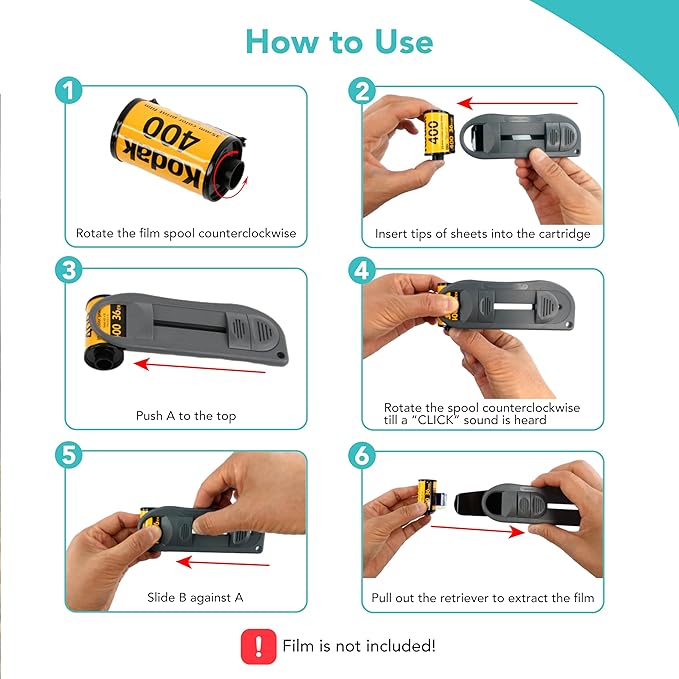 35mm Film Retriever/Extractor with Strap - Durable ABS Construction, Smooth Blades for Scratch-Free Film Retrieval, Easy to Use Film Tool for Photographers, Compact & Portable Film Extractor