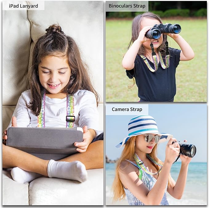 Adjustable Shoulder Strap, Nylon Camera Strap, Comfortable Neck Strap for iPad, Cellphone Tablet, Camera, Laptop, Binocular, Luggage Bag (Rainbow Stars Universal Lanyard)