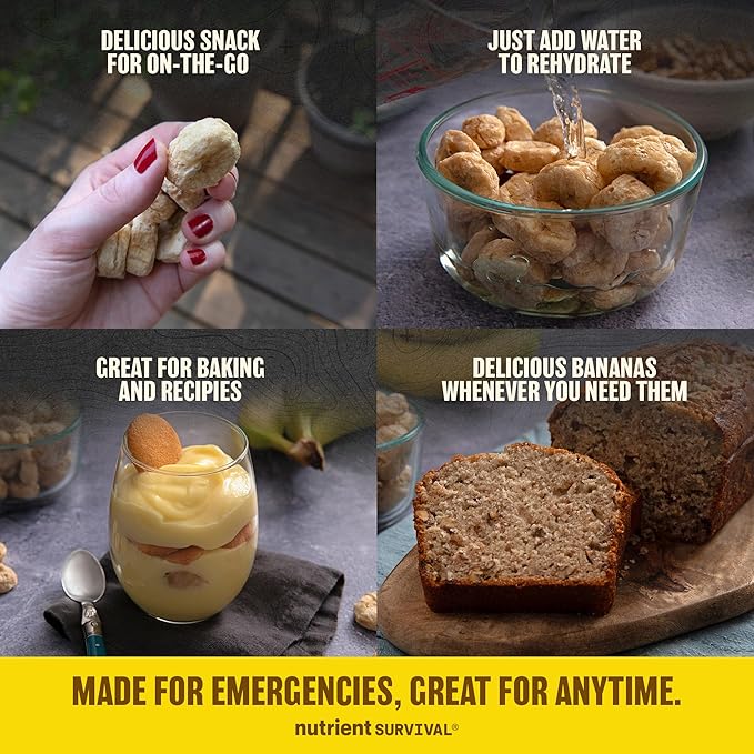 Premium Freeze-Dried Bananas – #10 Can | 25-yr Shelf Life | Emergency Food Storage