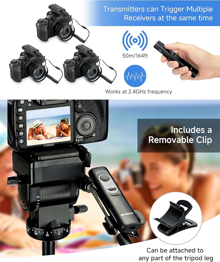 PROfezzion [164'] Wireless Shutter Release Remote Control for Fuji Fujifilm X-H2S X-T5 X-T4 X-T3 X-T2 X-T1 X-T30 X-T20 X-T10 X100VI X-M5 Camera, Radio Control Shutter Release with AAA Battery