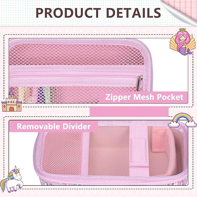Leayjeen Kids Camera Case Compatible with Dylanto/GKTZ/HiMont/CAMCLID/ESOXOFFORE Kids Instant Print Camera,for Film Camera Storage Christmas Gifts and Birthday Gifts for Kids -Pink Unicorn（Case Only）