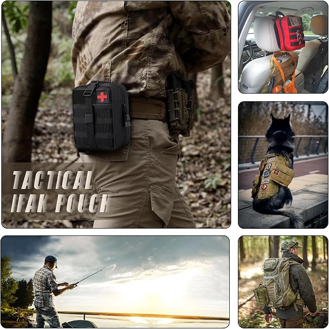 Molle medical pouches empty ifak tactical first aid bag emt med admin pouches edc rip away med kit bag (Orange)