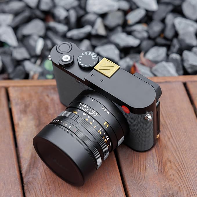 Upgraded Q3 43 Q2 Metal Hot Shoe Cover Protector Cap with Full-Coverage Design Special Designed for Leica Q3 43 /Q3/Q2 Digital Camera , Aluminum Alloy Q3 43 Hotshoe Cover with Silicone Cushion - Gold