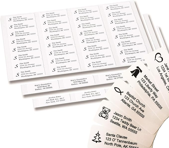 Return Address Labels - 250 Personalized Labels on Sheets (Clear)