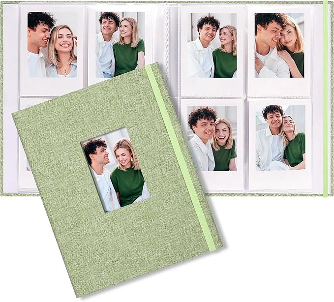 Vienrose Mini Polaroid Photo Album Book 208 Photos 2x3 Inch Pictures for Fujifilm Instax Mini 7s 8 9 11 25 26 40 50s 90 Evo Z2300 Instant Camera, Polaroid Snap Grass Green 1 Pack