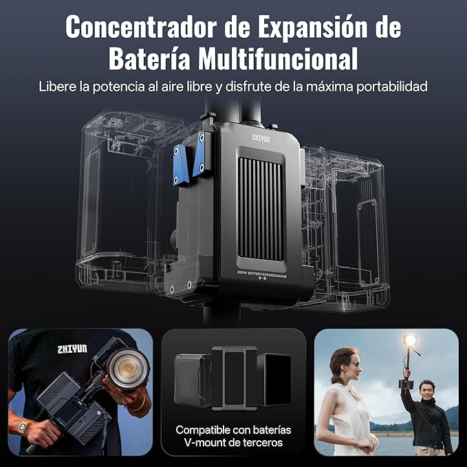 ZHIYUN MOLUS X200 Bi-Color Combo 200W Video Light [Official] Handheld Professional Photography Light Portable Continuous Output Light Bowens Mount 2700K~6500K CRI≥95 TLCI≥97 Only 800g (NO Battery)