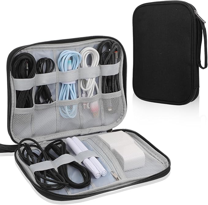 Cable Organizer Bag Travel Cord Organizer Electronics Accessories Bag Travel Case Pouch Portable Carrying Case for Charger Cable Phone Flash Drive Usbs Earphone