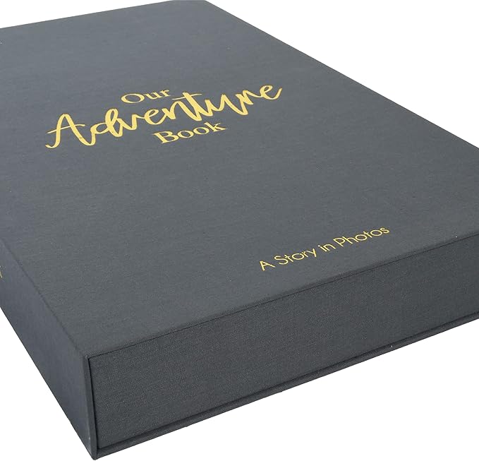 New View Gifts Adventure Coffee Table Linen Photo Album for 180 4x6 Photos, Gray