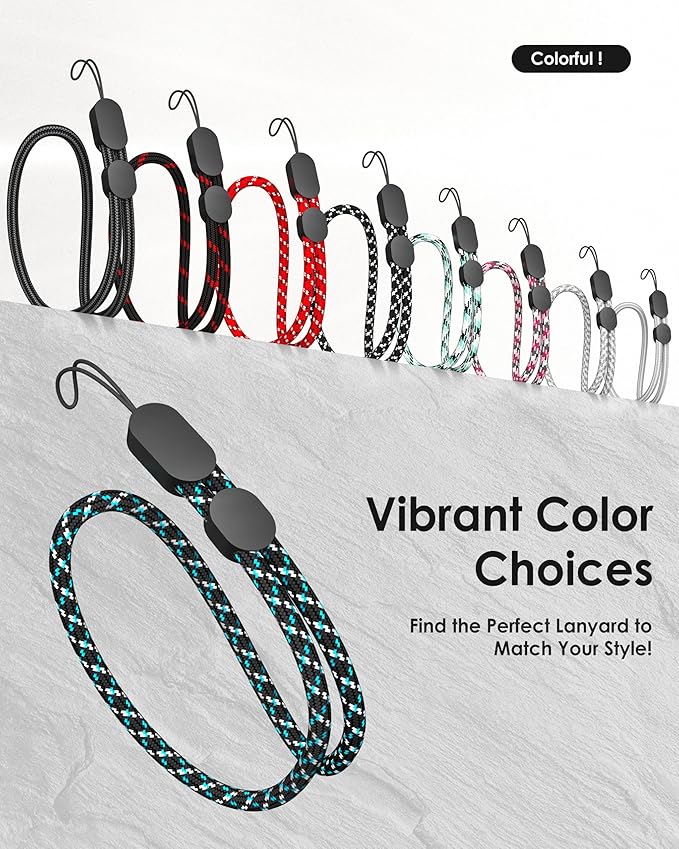 Hand Wrist Strap Lanyard, 6 Pack Adjustable Colorful Nylon Hand Wrist Straps for GoPro, Camera, Keys, Keychain, Phone, USB Flash Drive, Wallet, ID Name Tag Badge (Mixed Vibrant)