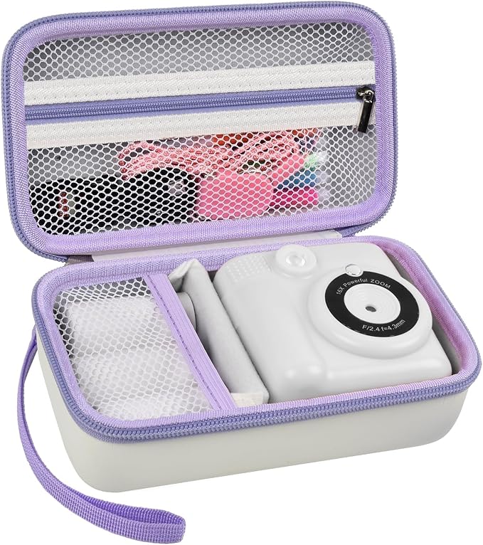 Grapsa Case Compatible with ESOXOFFORE for Dylanto for Anchioo for WEEFUN for GKTZ for Amzelas for Mafiti Instant Print Camera for Kids, Film Camera Storage Holder Organizer Bag (Box Only)- White