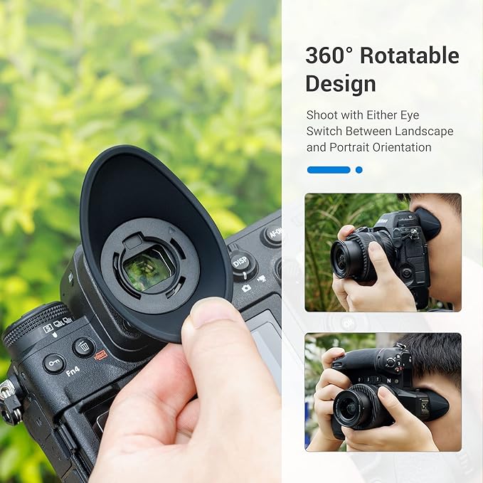 [Updated Version] Z9 Z8 Zf Eye Cup Eyepiece, Camera Viewfinder Eyecup for Nikon Z8 Z9 Zf, Soft Silicone 360 Rotating Extension Oval Design, Replace Nikon DK-33 Eye Cup