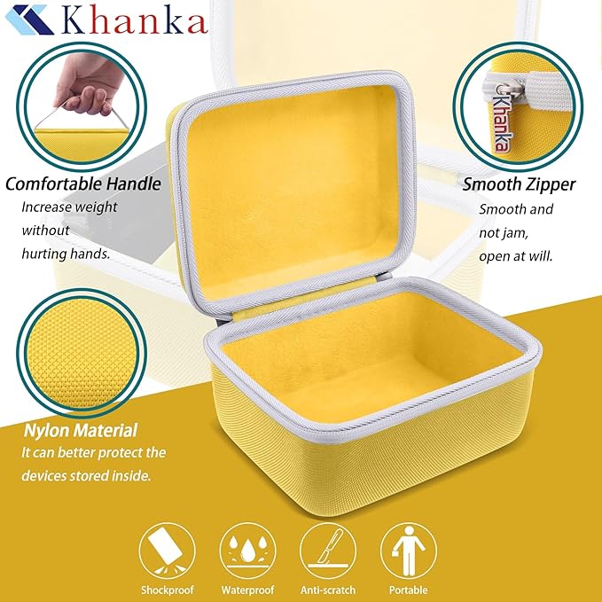 khanka Hard Carrying Case for Polaroid Now 3rd Gen I-Type,Now+ 3rd,Now 2nd,Now+ 2nd Gen,Flip,Originals Now I-Type,Originals Now+,I-2,OneStep+,OneStep 2 Instant Film Camera(Yellow Case)
