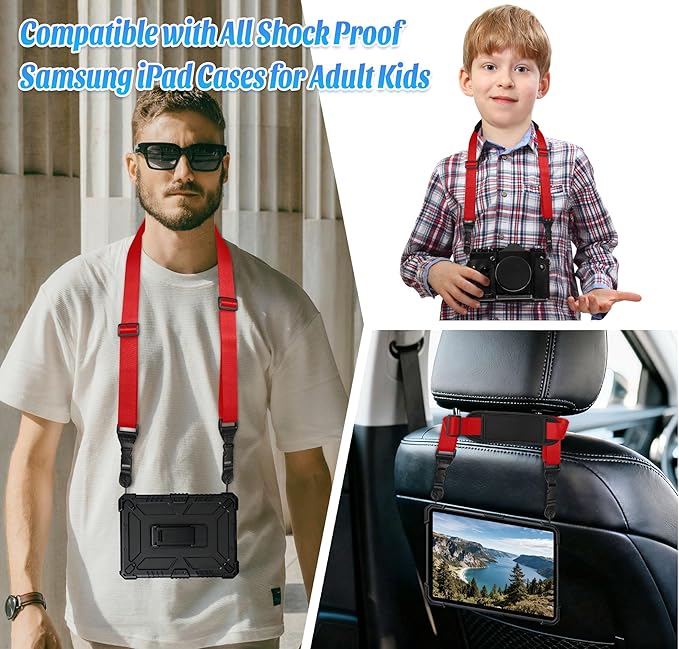 Padded iPad Binocular Camera Shoulder Strap, Nylon Neck Lanyard Strap for Tablet Case Crossbody Laptop Luggage Bag