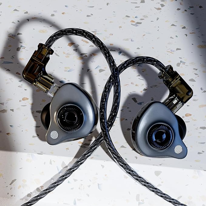 in Ear Monitor Headphones with Mic, 10mm Dynamic Driver HiFi IEM Earphones, Crystal Clear Sound IEM Earbuds with Detachable 4N OFC Cable, USB C Wired Gaming Earbuds