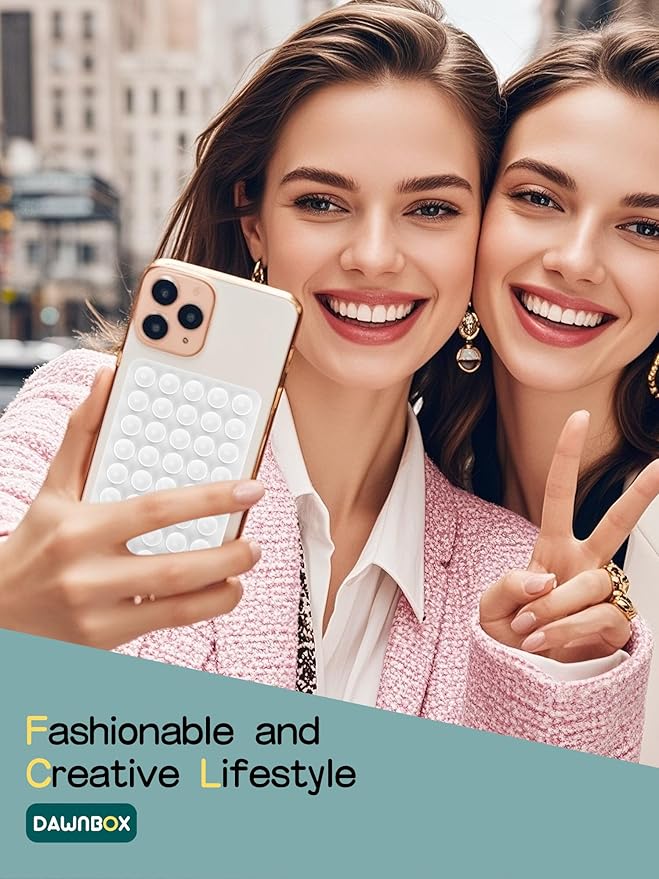 Silicone Suction Phone Case Replacement for Octobuddy, Non Slip Suction Cup PhoneMount Holder for Selfies and Videos,Silicon Adhesive Phone Stand Sticky for iPhone and Android (2Pcs White)