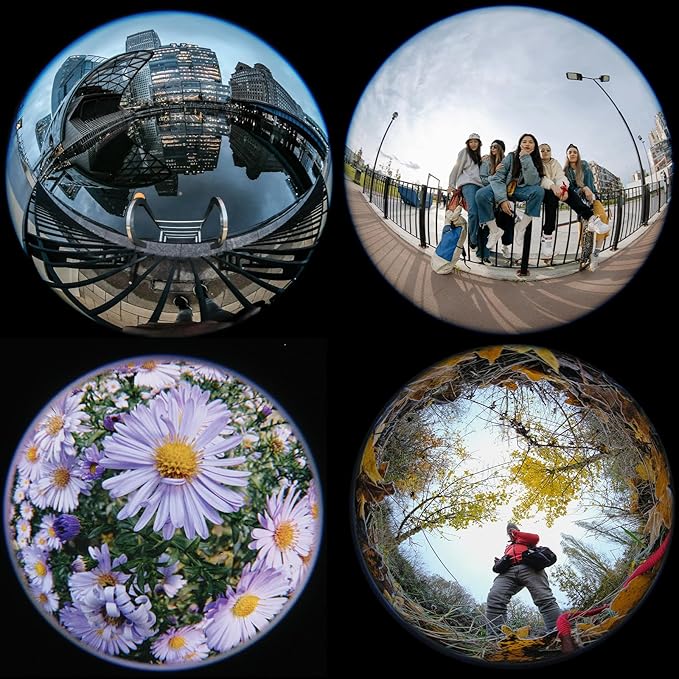 200°Fisheye Lens with 17mm Thread Universal Phone Lens Clip for iPhone and Android Smartphones, Suitable for VR Live Streaming & Architectural Photography