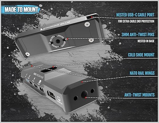KONDOR BLUE | USB-C Media Hub Compatible with iPhone 15/16 | Mobile Video Rig, Full Sized HDMI for Video Monitoring & Workflow
