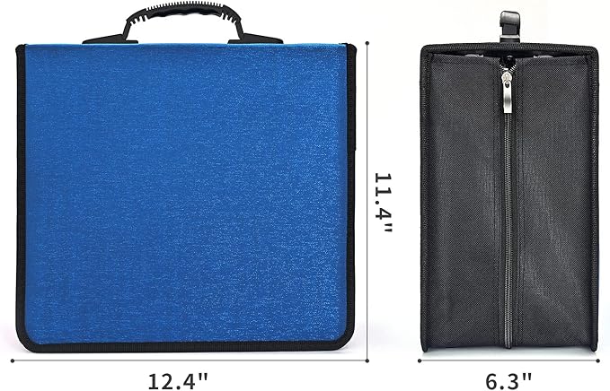 alavisxf xx CD Case, 432 Capacity DVD Case Holder, Heavy Duty Zipper Protective Movie Media Storage Organizer Binder Wallet for Car Home Office Travel (Blue, 432 Capacity)
