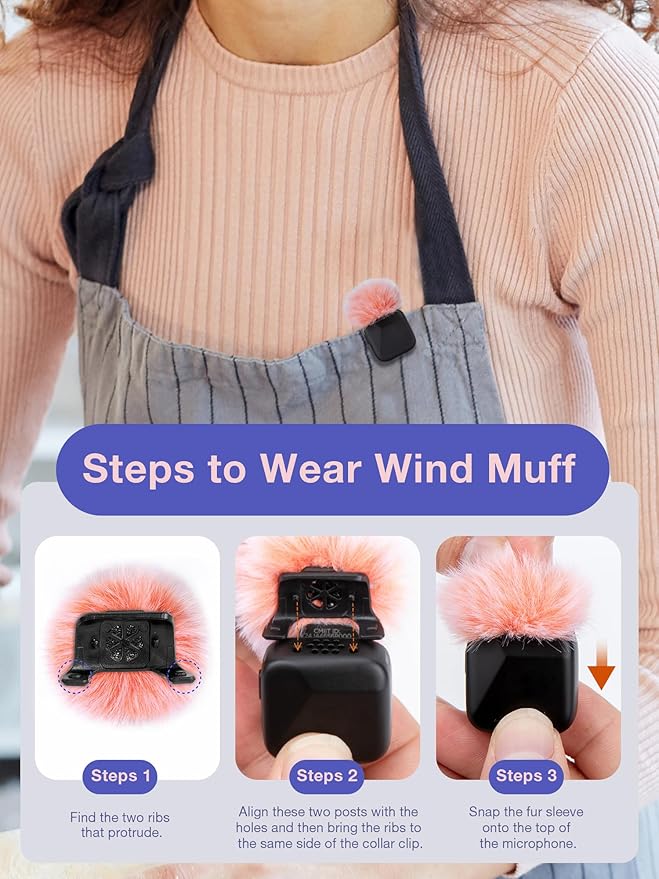 YOUSHARES Microphone Wind Muff Compatible with DJI Mic Mini - 2 Packs Furry Windproof Cover Suitable for DJI MINI 2024 Wireless to Reduce Wind Noise