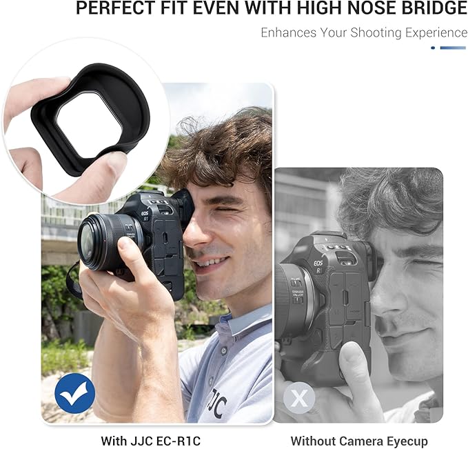 JJC ER-1 Extended Eyecup Eyepeice Viewfinder for Canon EOS R1 Camera, Soft Silicone Eye Cup Replaces Canon ER-i, Provides Comfortable Viewfinding