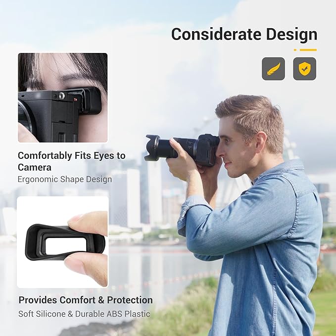 A6700 Eyecup Eye Cup Eyepiece, FDA-EP20 Eyepiece, Upgraded Soft Silicone Eyecup, Replaces Sony FDA-EP20, Custom Fit, Increased Depth Better for Viewfinder Protection, Comfortable to Eyeglass Wearers